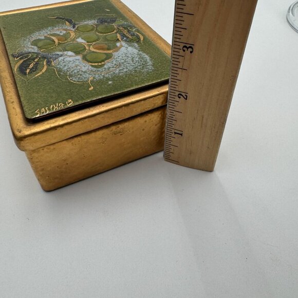 SASHA BRASTOFF  SIGNED MID CENTURY CERAMIC BOX ART Trinket - Picture 12 of 14